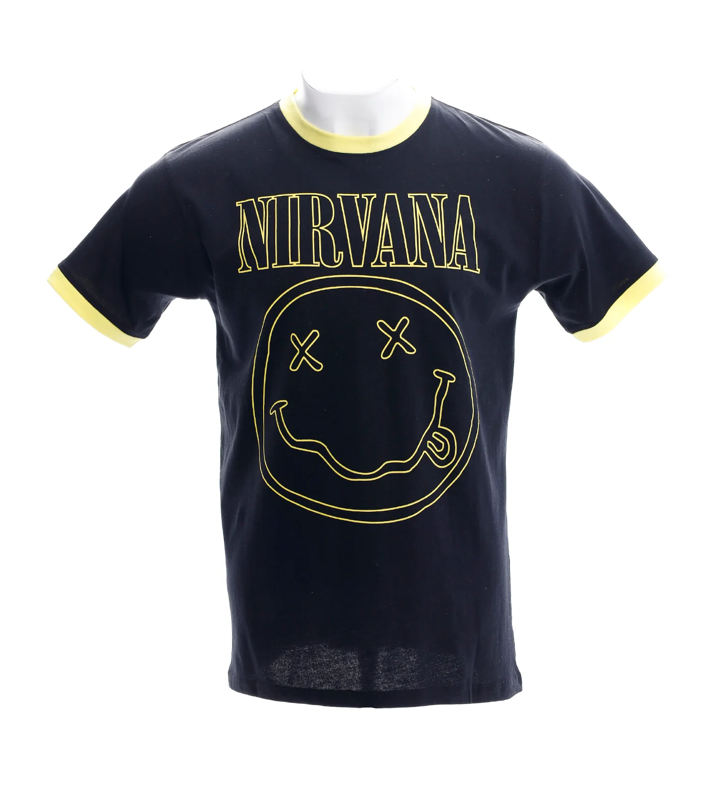 Outline Happy Face Ringer, Black