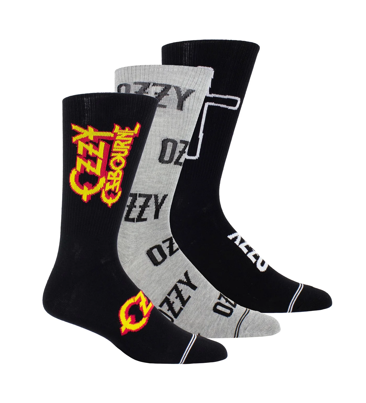 Ozzy 3 Pack Crew, Black