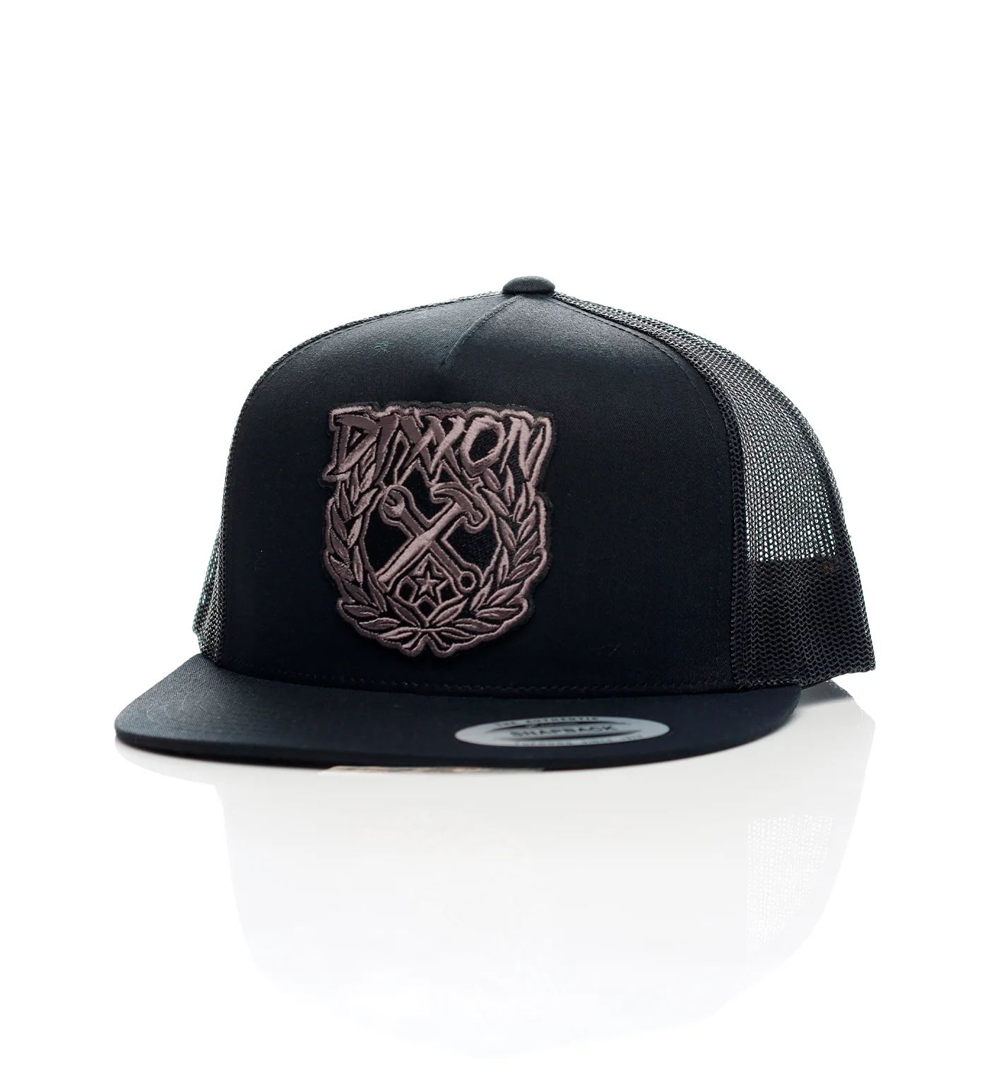 Party Crest Gray Trucker, Black/Black