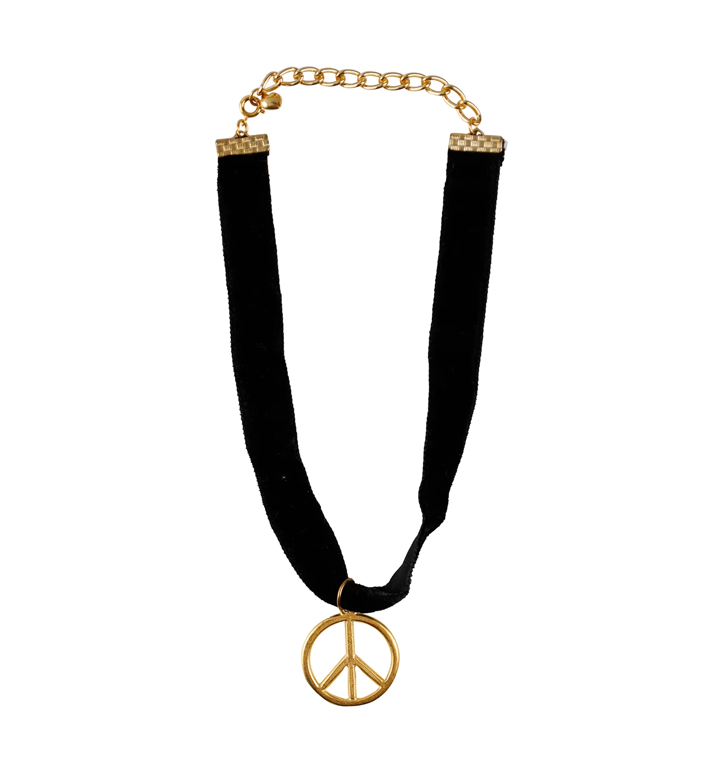 Peace Pendant Flat Choker, Black/Gold (2F) - Image 3