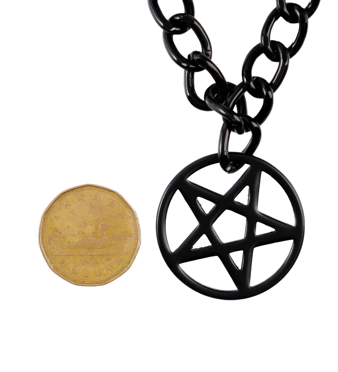 Pentagram Necklace(2C), Black/Black - Image 3