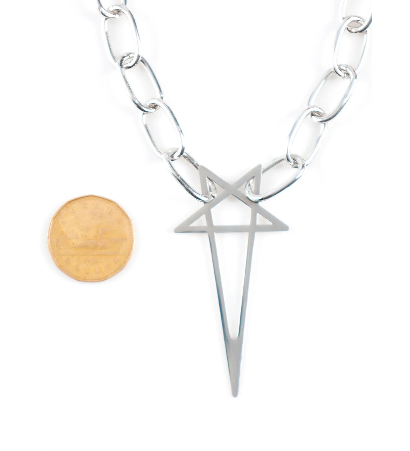 Pentagram Star Spike, Silver (2C) - Image 2