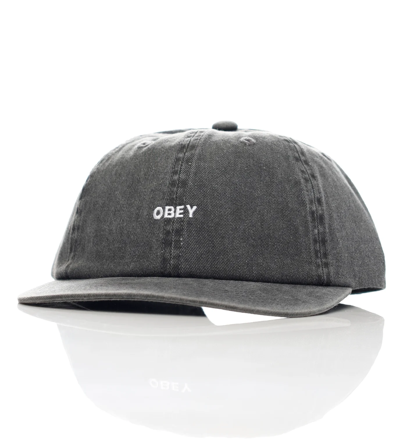 Pigment Bold 6 Panel Strapback, Pigment Black
