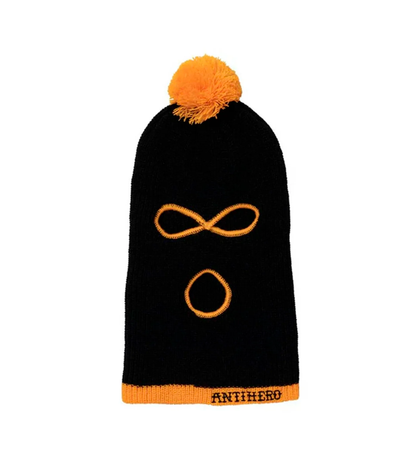 Pomski Knit Balaclava, Black/Orange