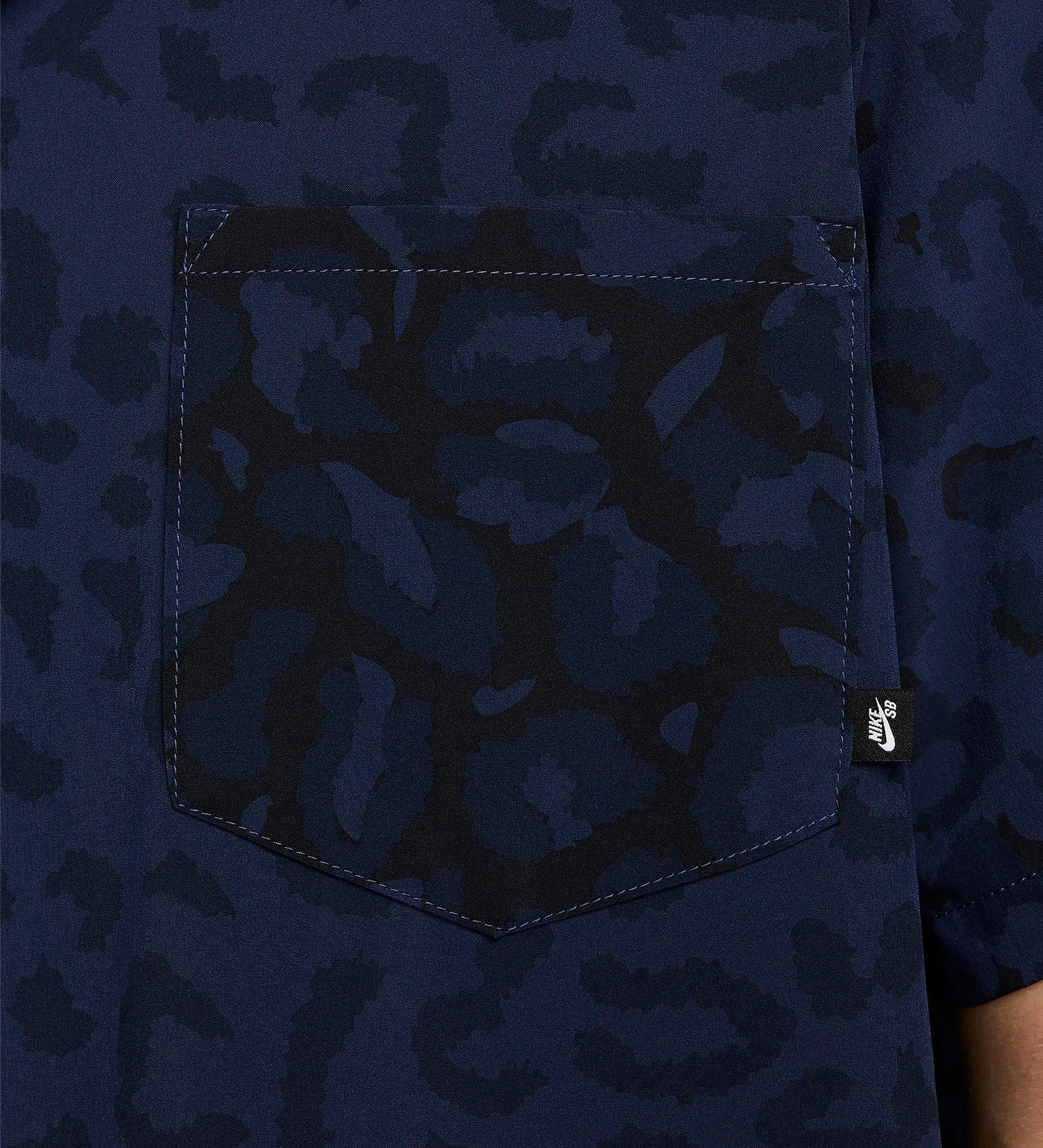 Print Bowler Button Down Shirt, Navy - Image 3