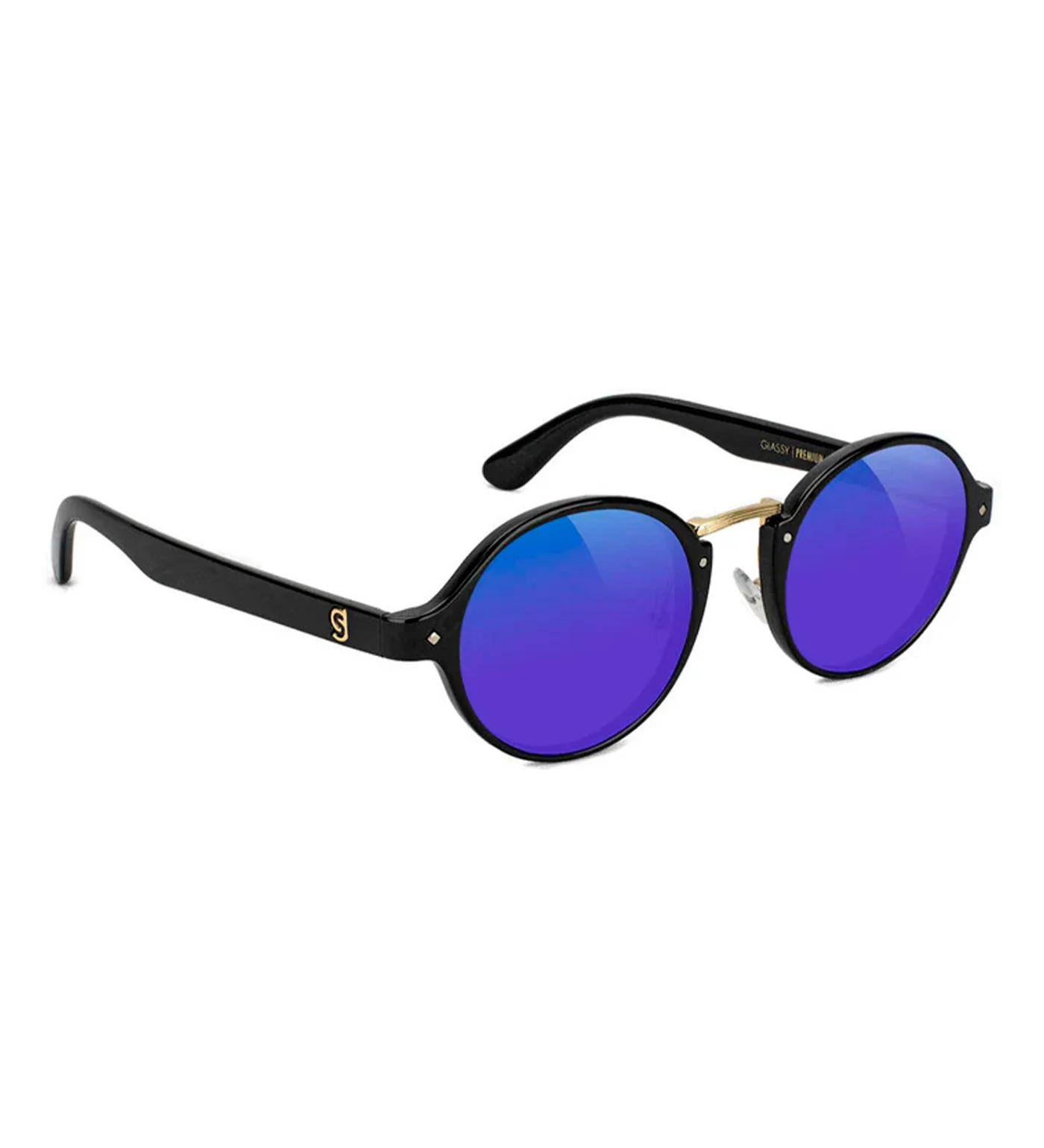 Prod Premium Polarized, Black/Gold/Blue Mirror