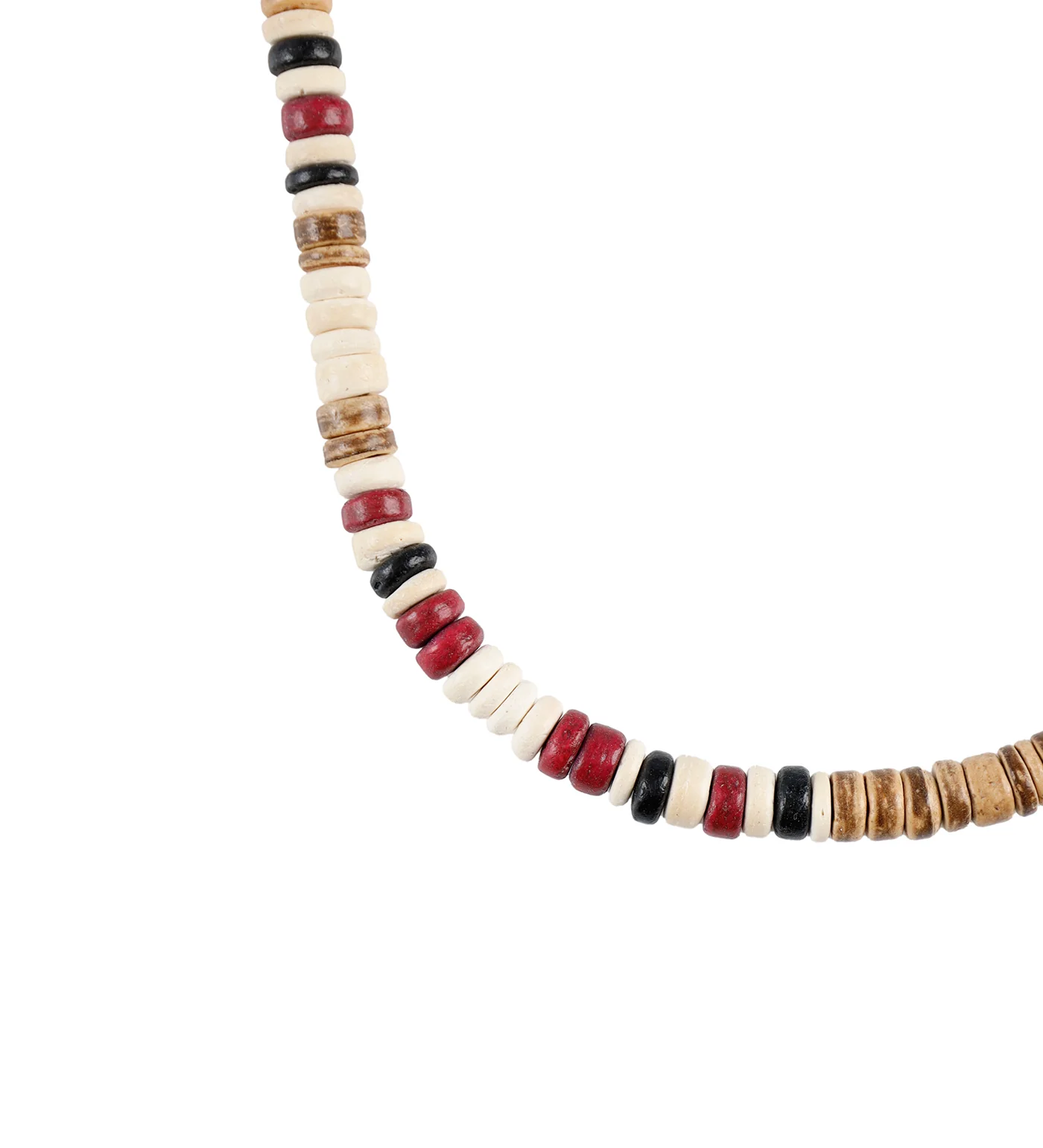 Puka Necklace, Light Brown/Black/Fuschia/Cream - Image 2