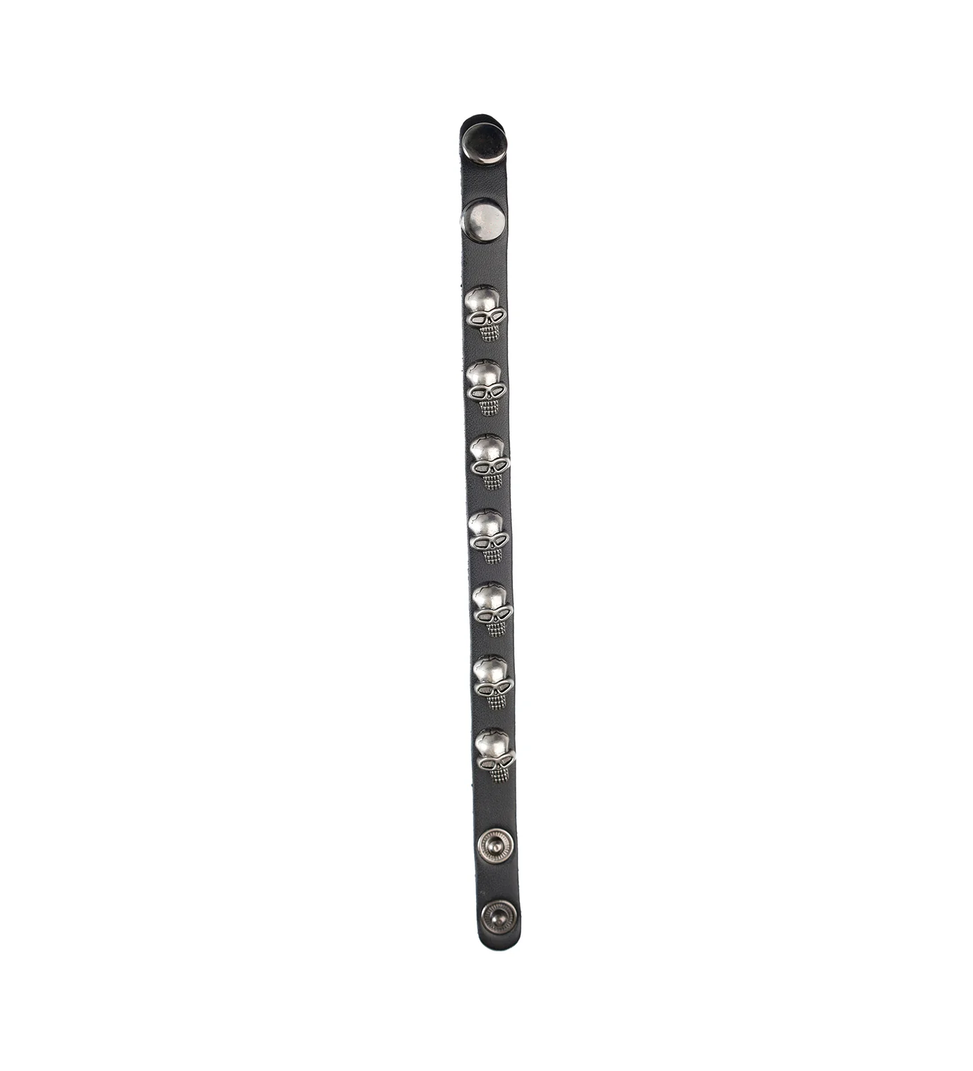 Punk Skull Pu Leather Wristband, Black - Image 3