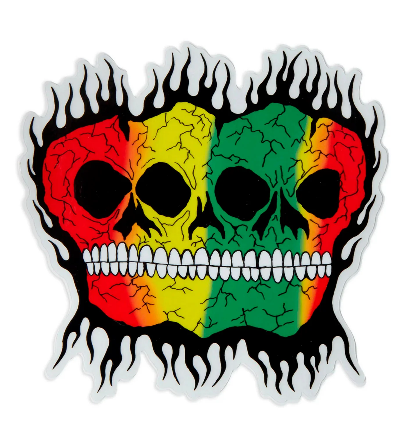 Rasta Double Skull, Red/Green/Yellow