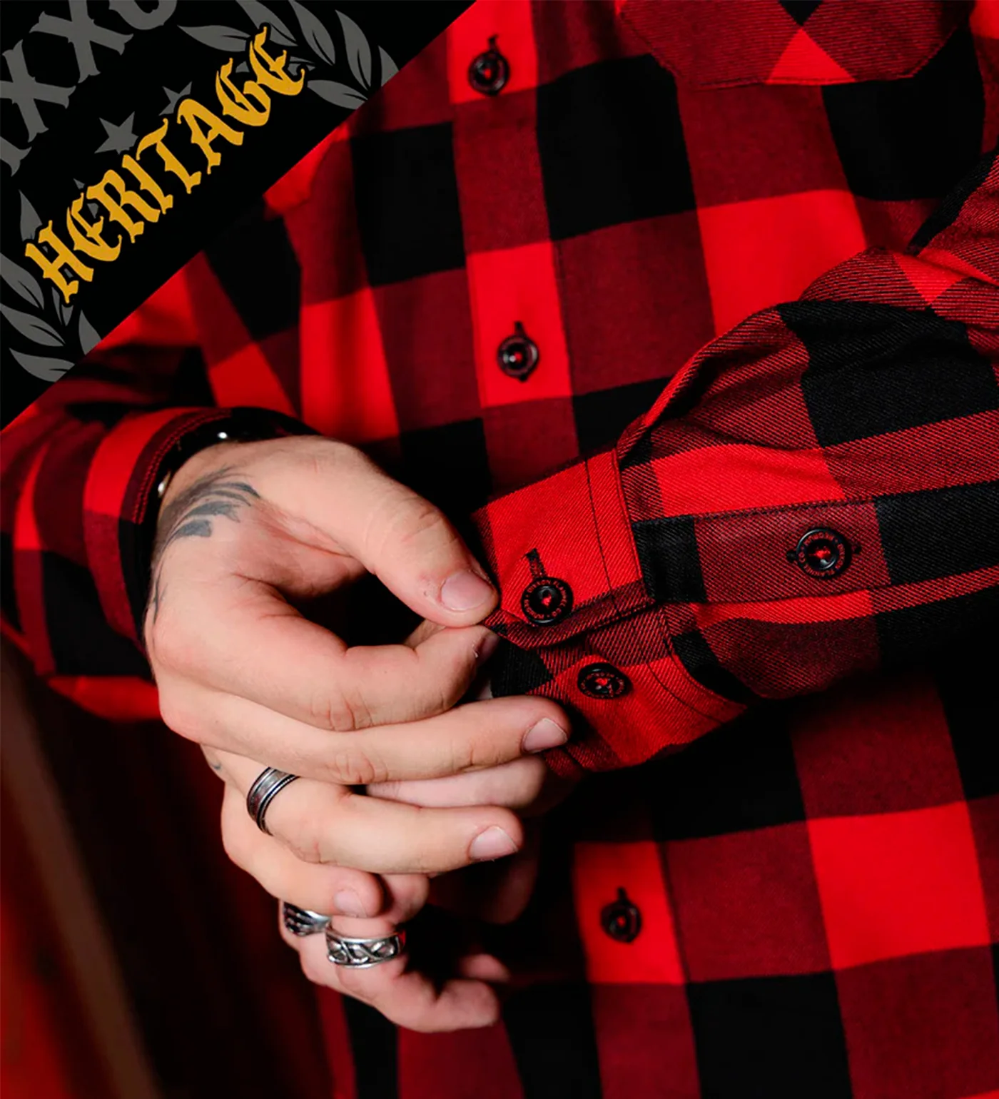 Red Rum Heritage Flannel, Red/Black - Image 3