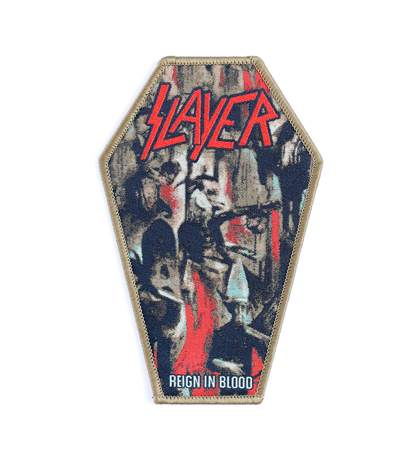 Reign In Blood Coffin, Beige Border