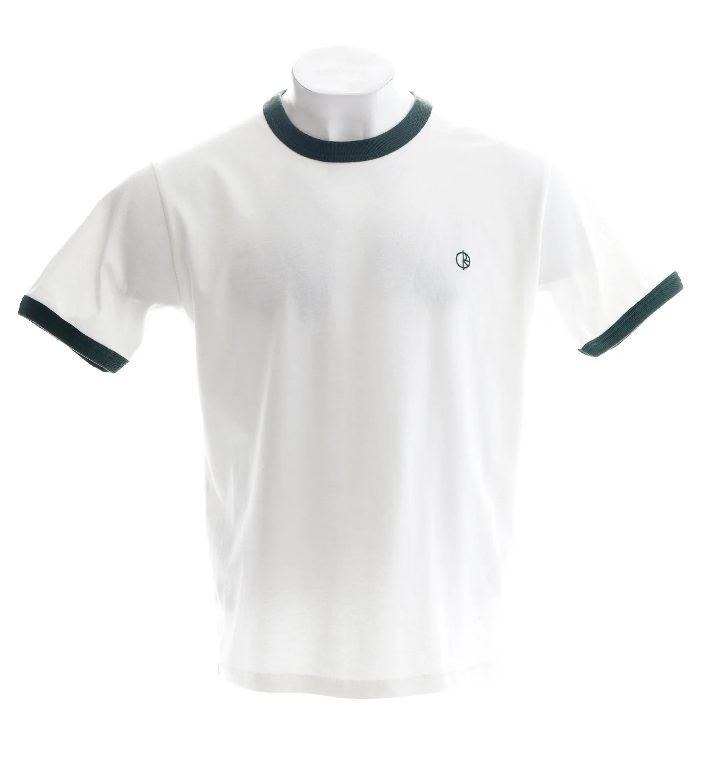 Ringer Tee, Cloud White/Dark Green