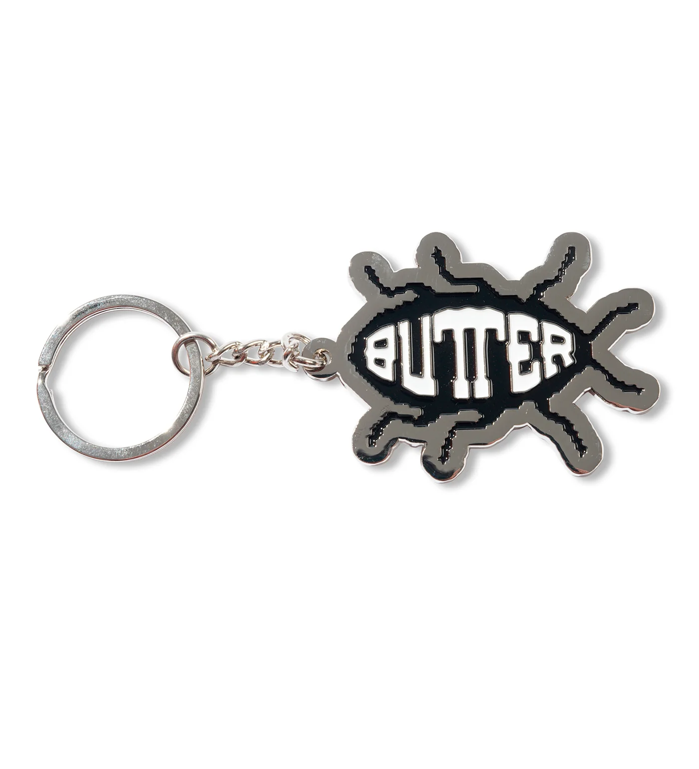 Roach Enamel Keychain, Silver