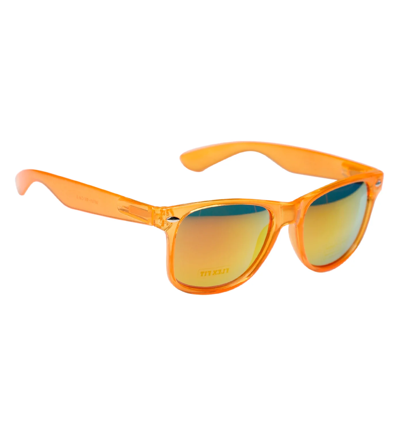 Wayfarer, Clear Neon Orange Frame/Red Mirror