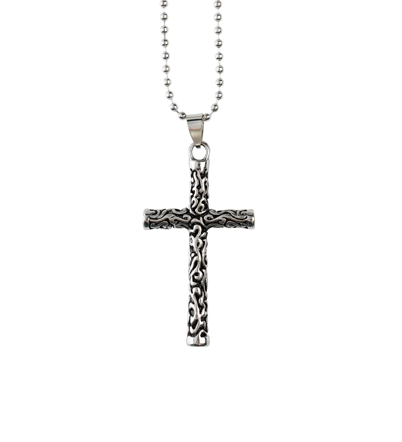 Round Cross Patern EX-31220405, Silver/Black (2A)