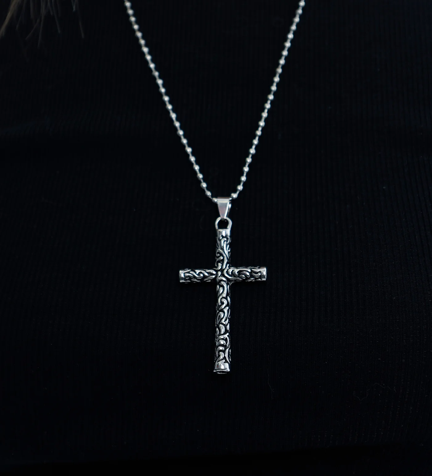 Round Cross Patern EX-31220405, Silver/Black (2A) - Image 4