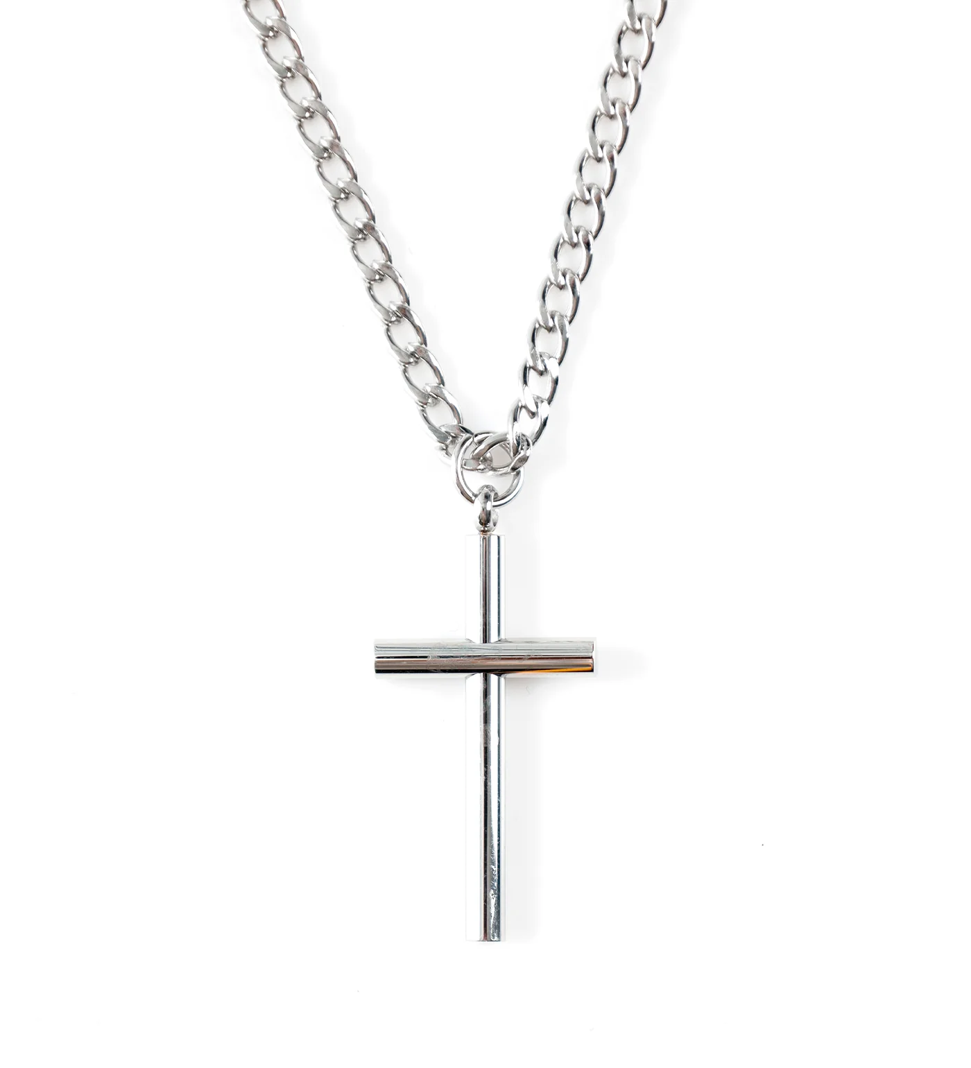 Round Cross Stainless, Silver (1A)