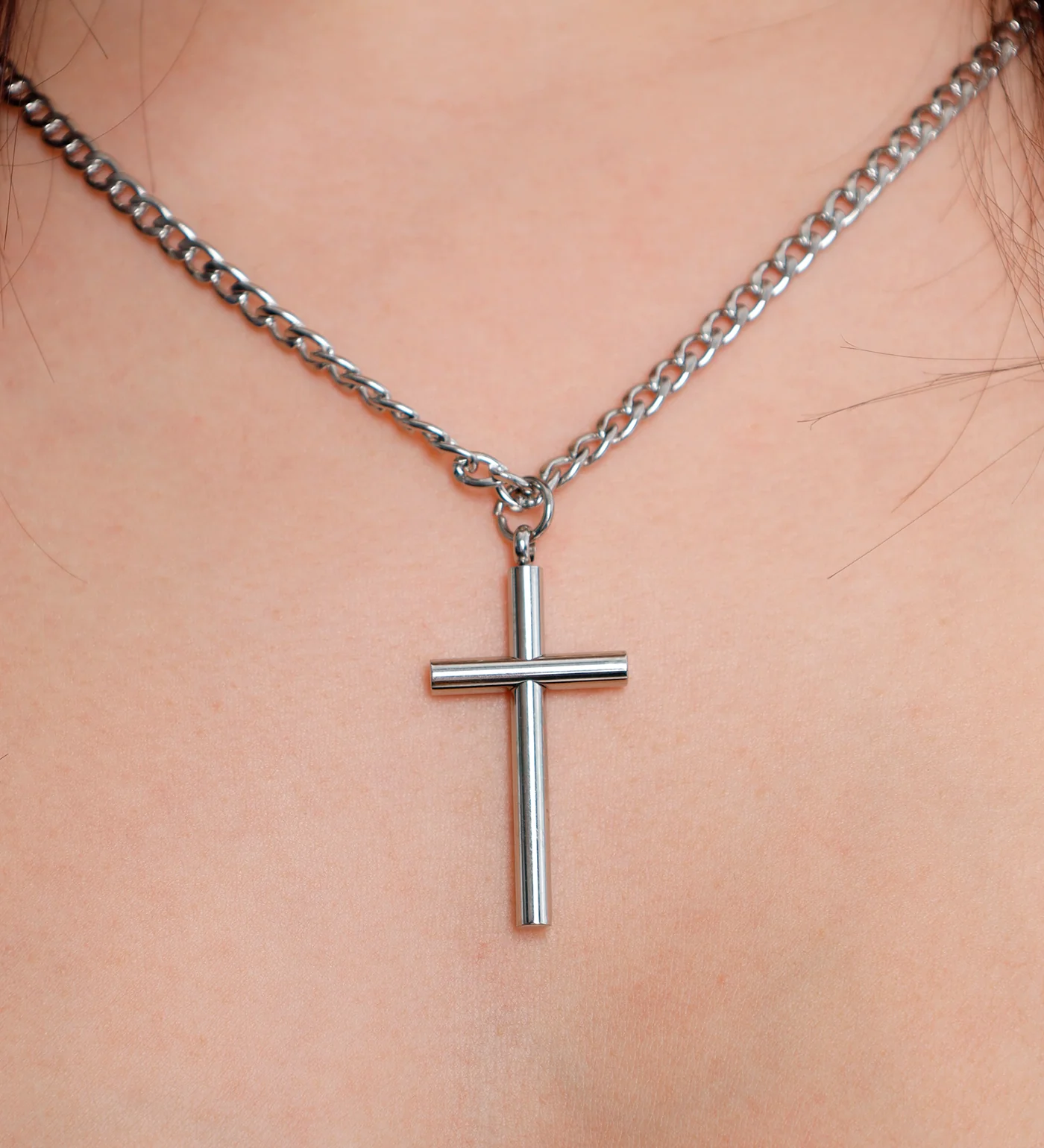 Round Cross Stainless, Silver (1A) - Image 5
