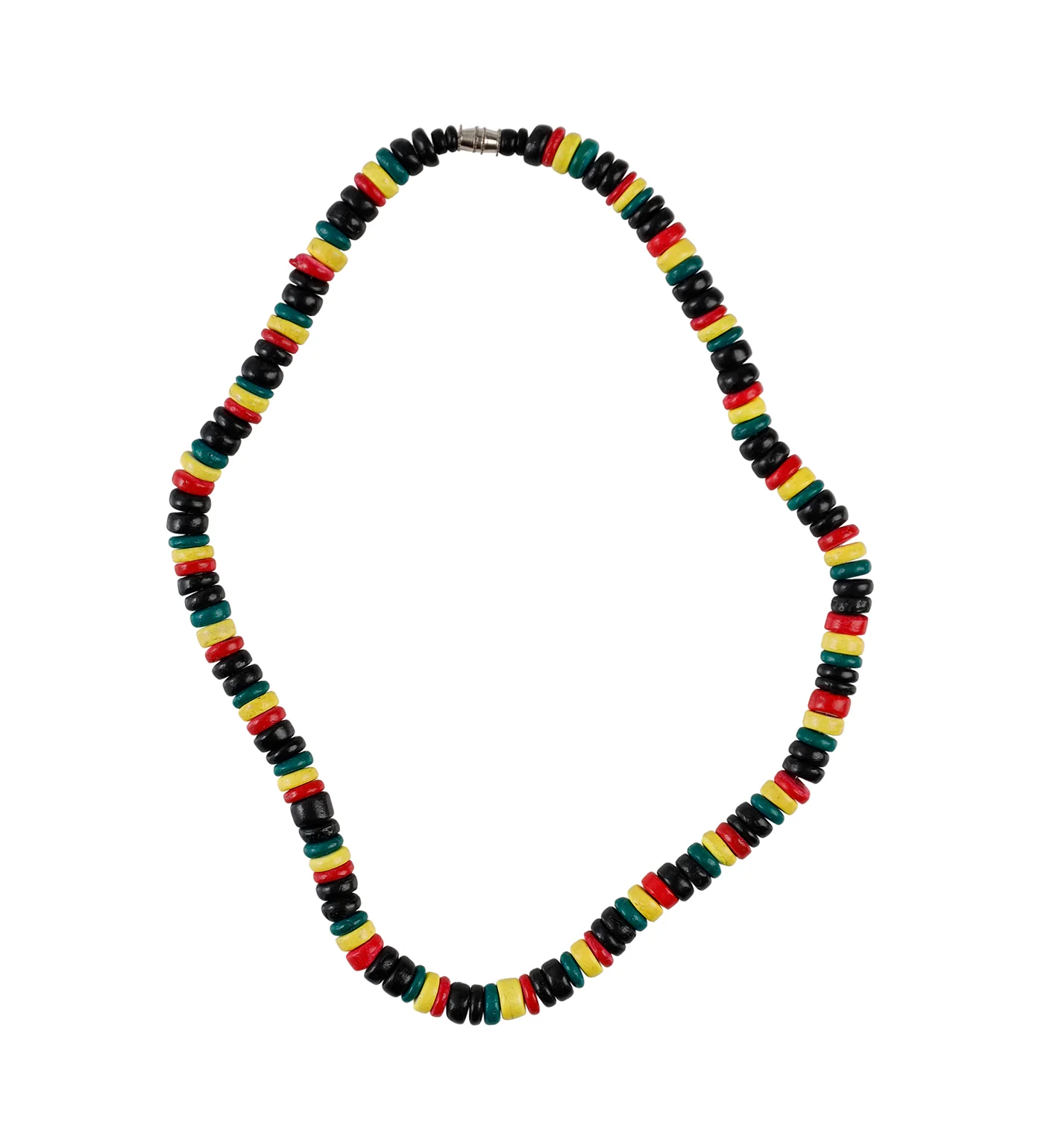 Large Round Rasta Beads(3F), Black/Green/Red/Yellow
