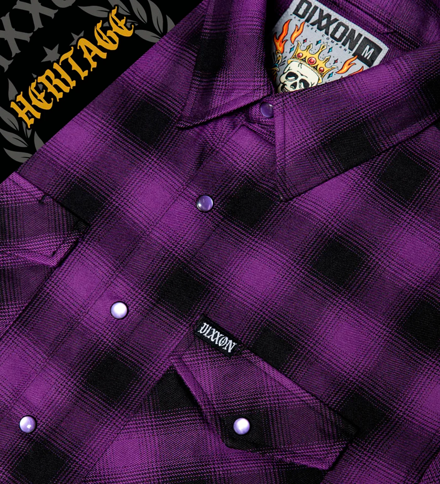 Royalty Heritage Flannel, Purple/Black - Image 2