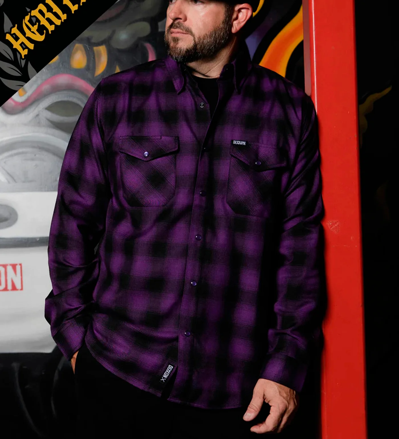 Royalty Heritage Flannel, Purple/Black - Image 4