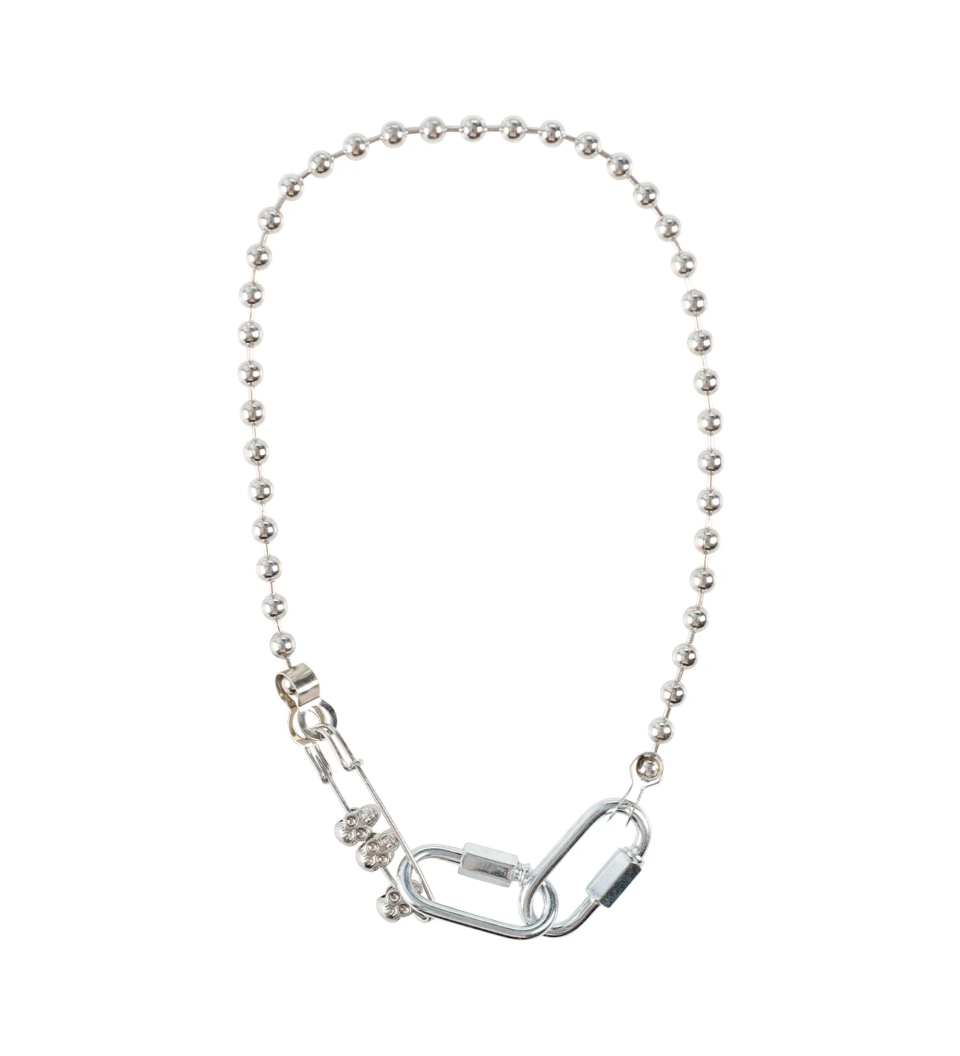 Safety Pin Ball Chain, Silver(2E)