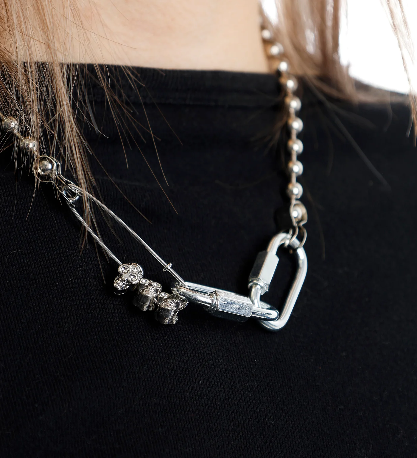 Safety Pin Ball Chain, Silver(2E) - Image 5