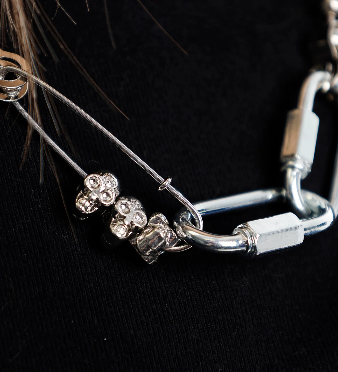 Safety Pin Ball Chain, Silver(2E) - Image 6