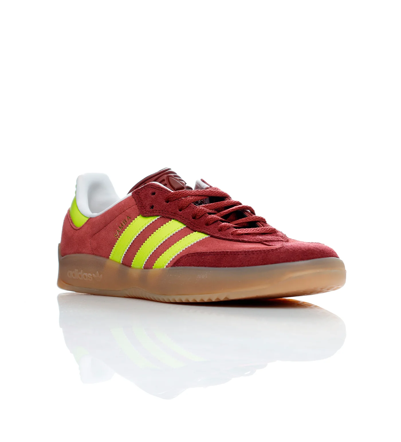 Samba Puig, Burgundy/Neon Yellow - Image 2