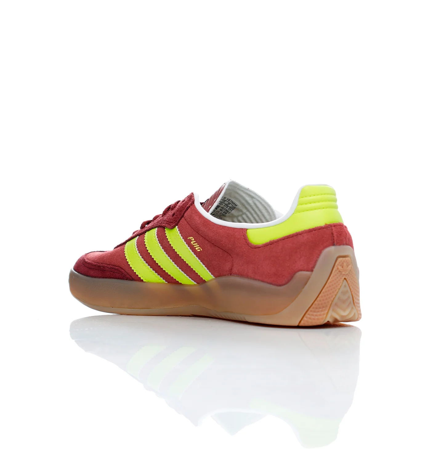 Samba Puig, Burgundy/Neon Yellow - Image 3