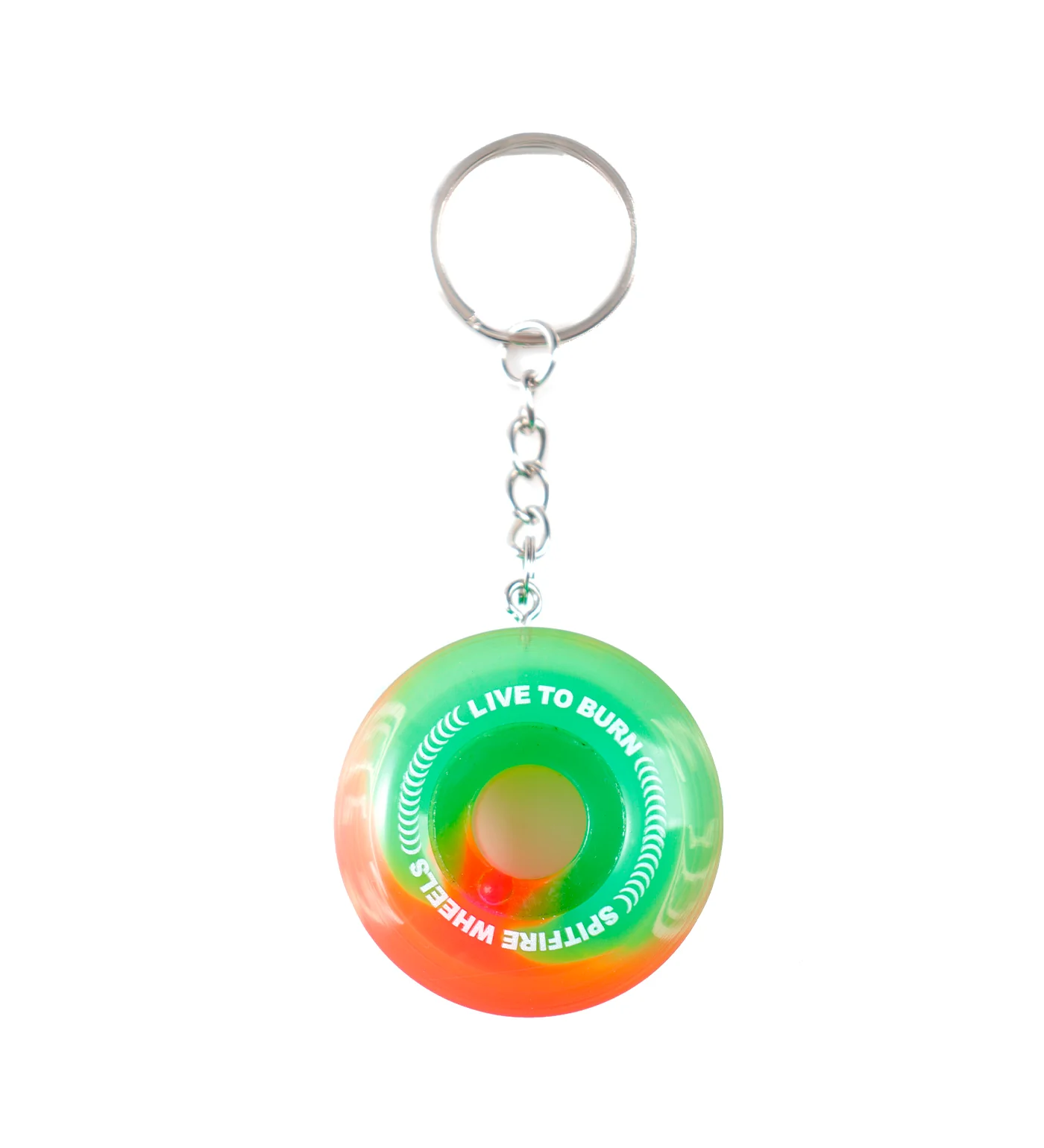 Sapphire Wheels Keychain, Neon Green/Red