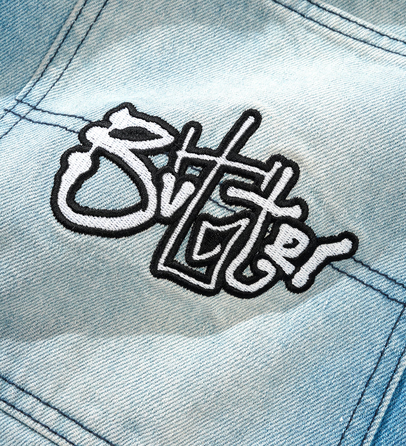 Scribble Denim - Baggy, Faded Light Blue - Image 3