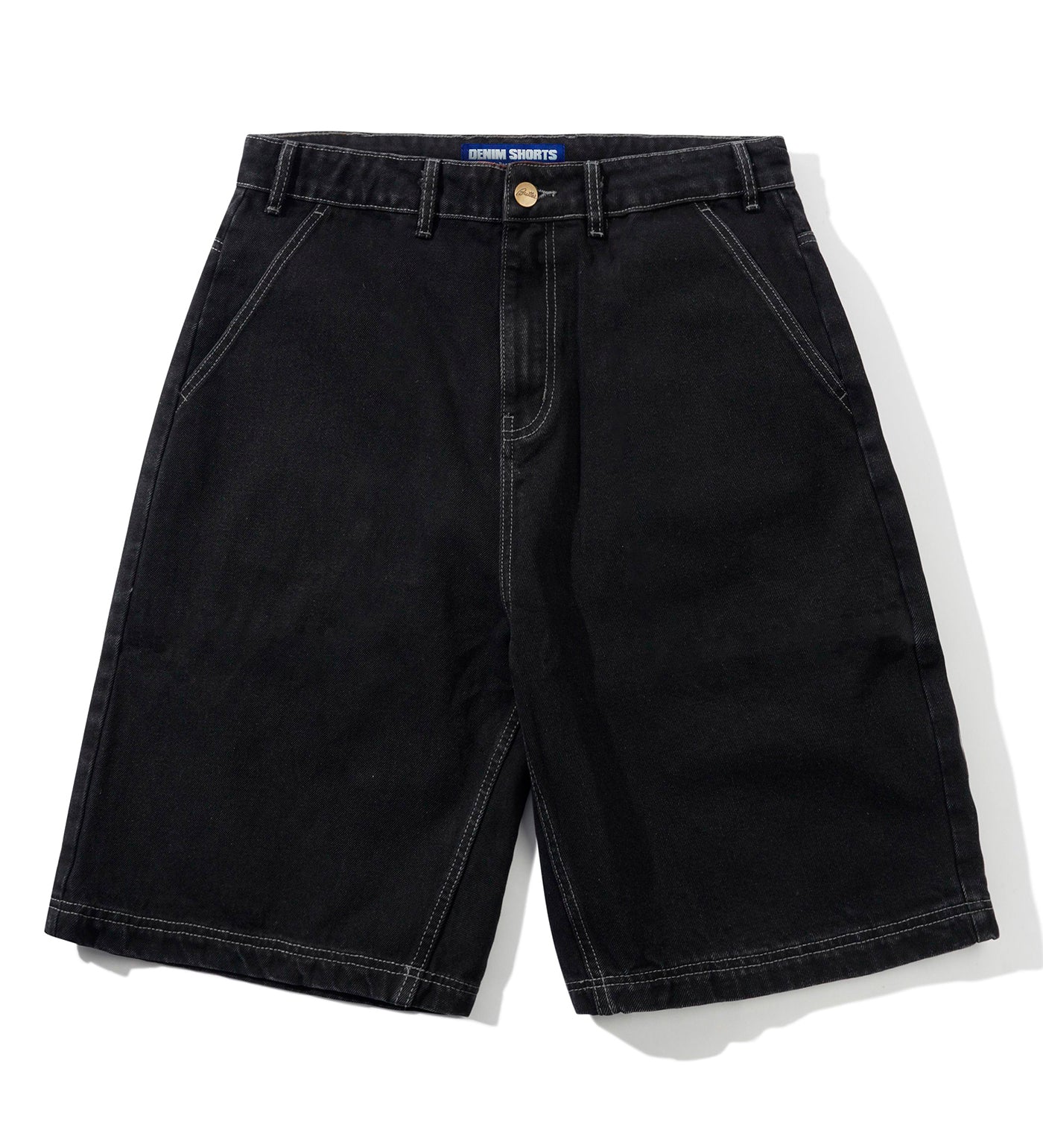Scribble Denim Shorts, Wash Black