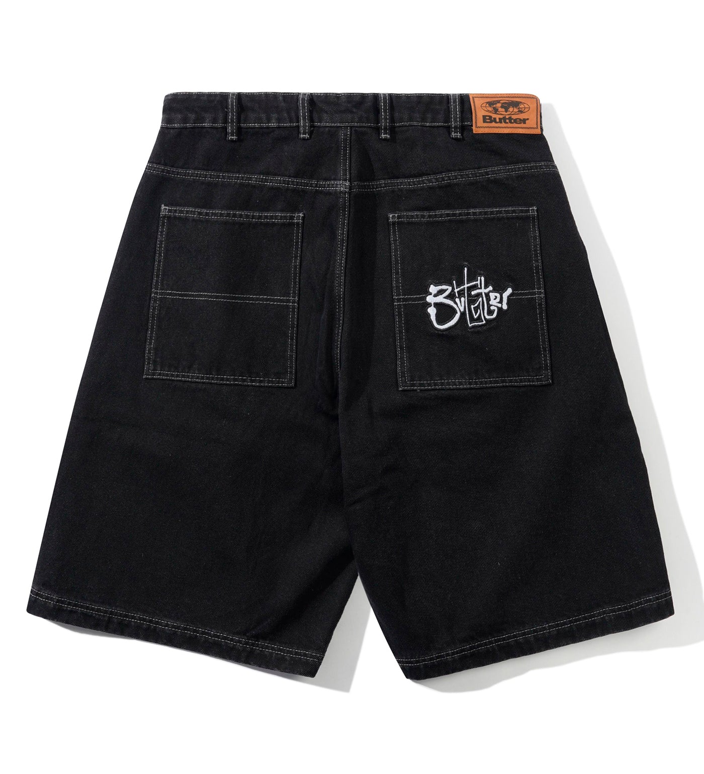 Scribble Denim Shorts, Wash Black - Image 2