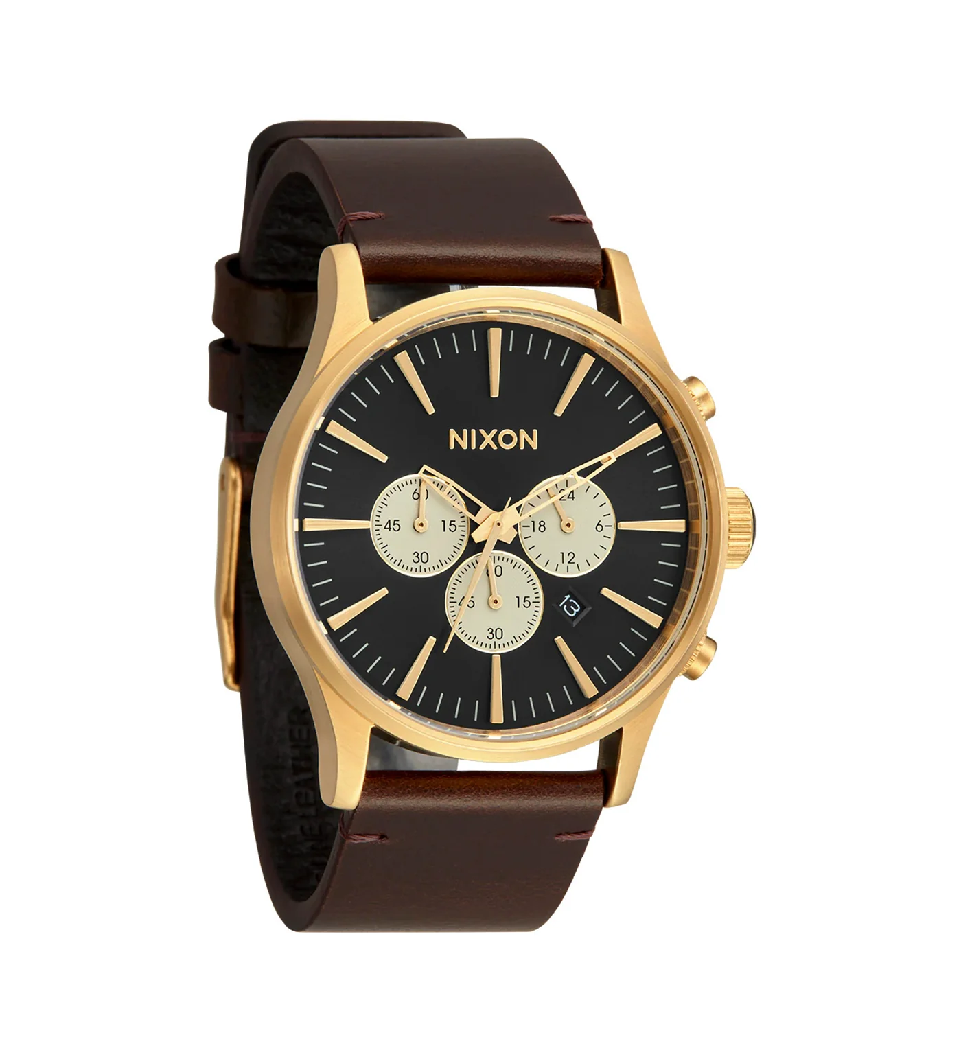 Sentry Chrono Leather, Gold/Indigo/Brown - Image 2