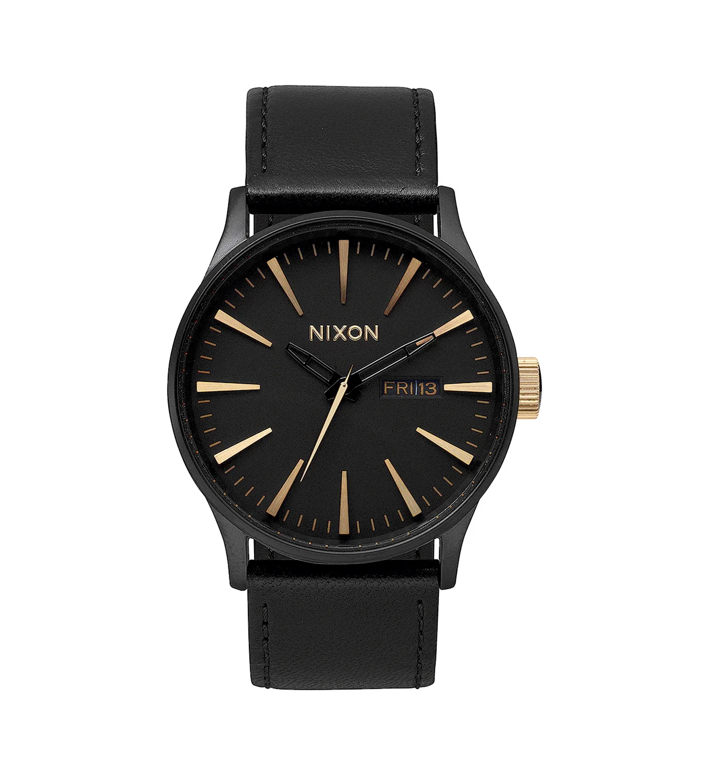 Sentry Leather, Matte Black/Gold