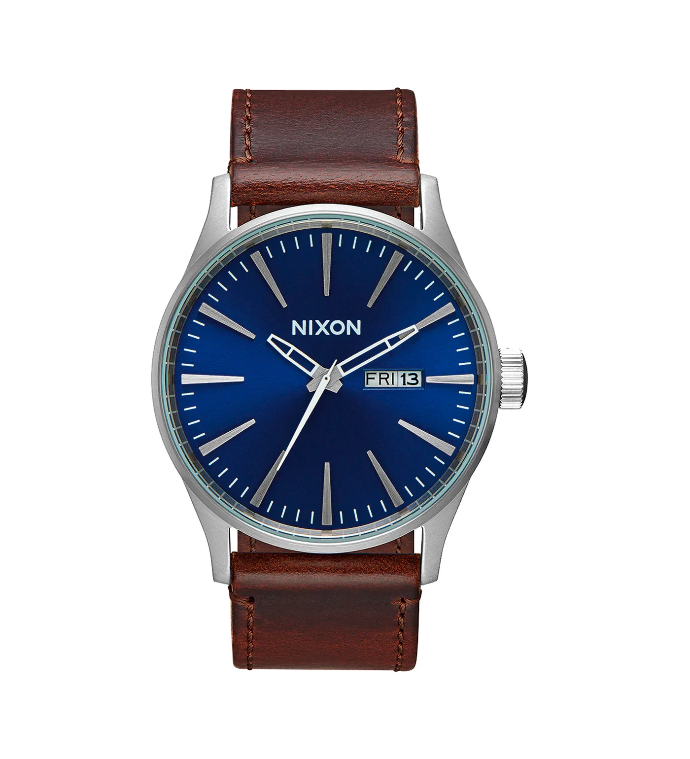 Sentry Solar Leather, Navy Sunray/Silver
