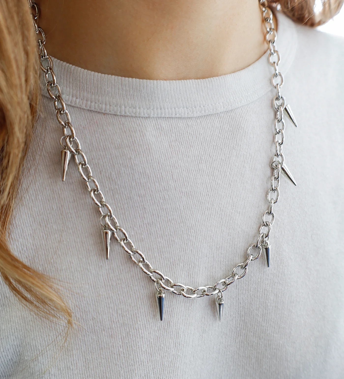 Short Chains W/ Spikes, Silver(2E) - Image 3