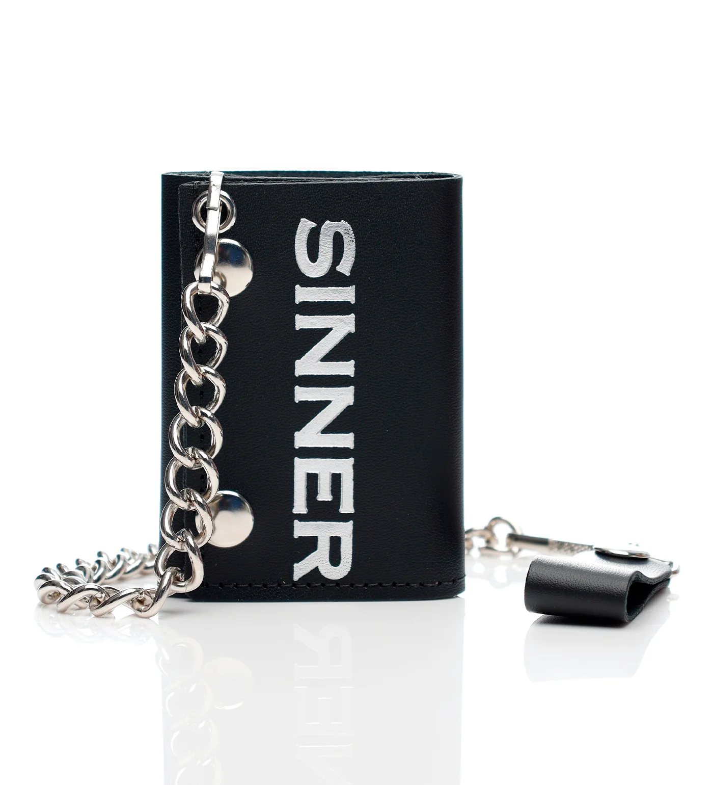 Sinner Tri-fold Wallet W/Chain TC304-154, Black/Silver