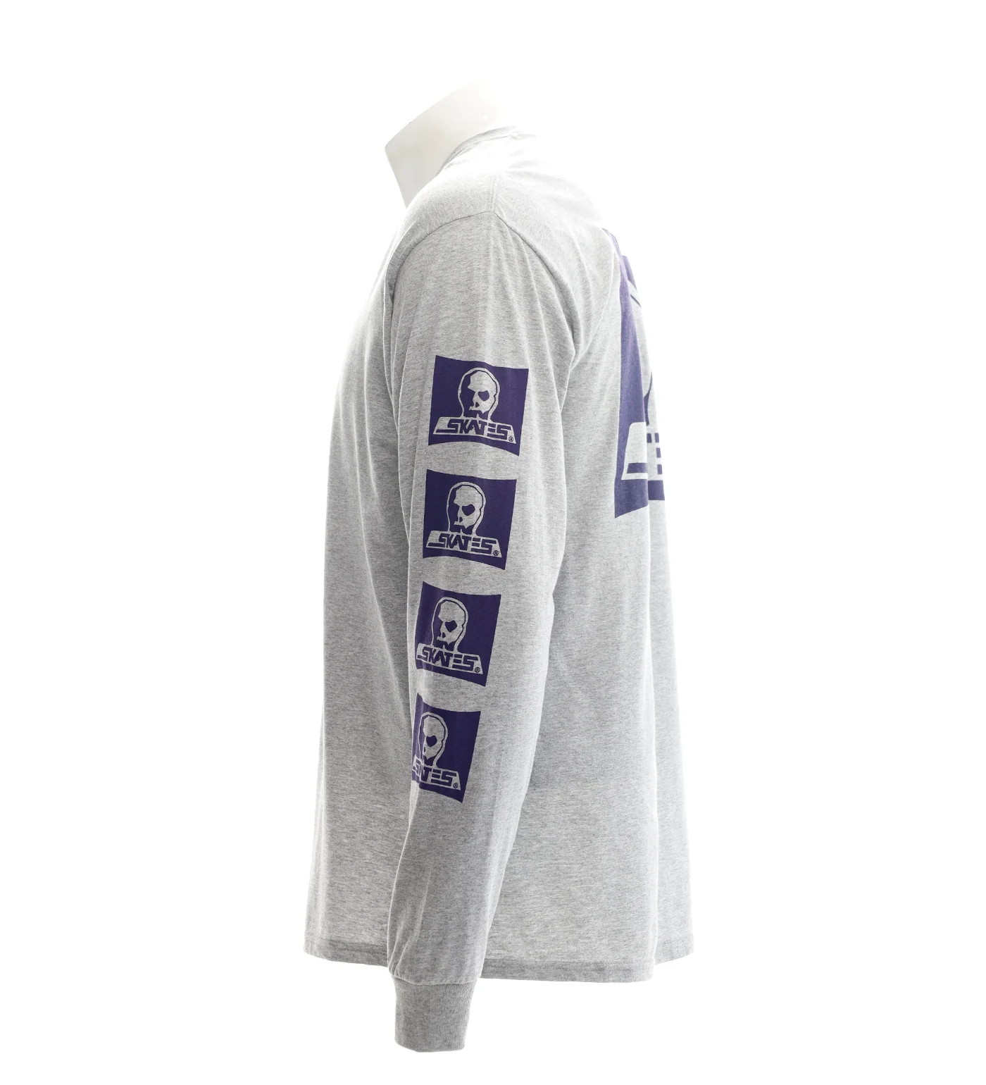 Skull Box Logo L/S, Grey/Purple - Image 4