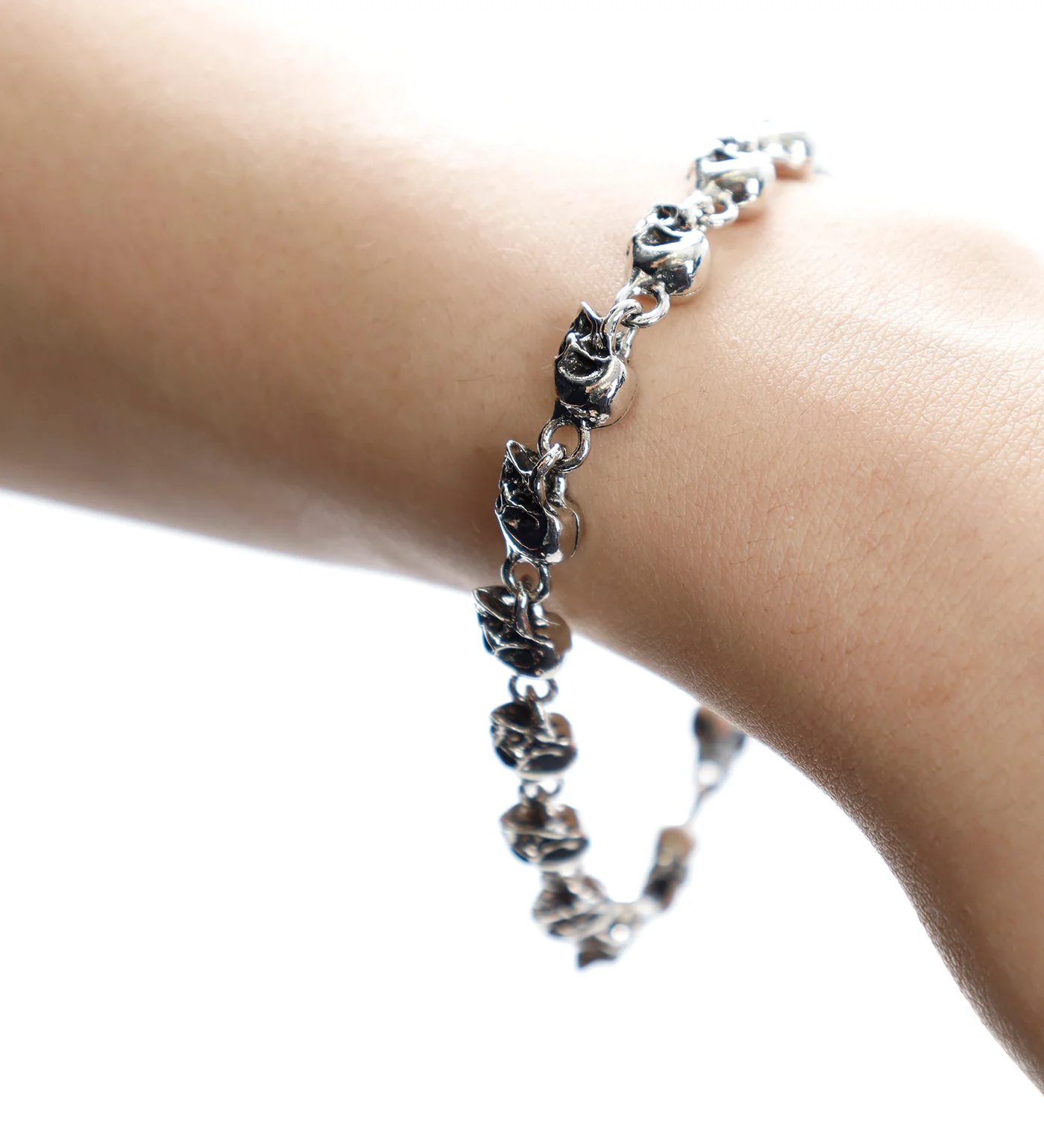 Skull Chain Bracelet, Silver(2D) - Image 2