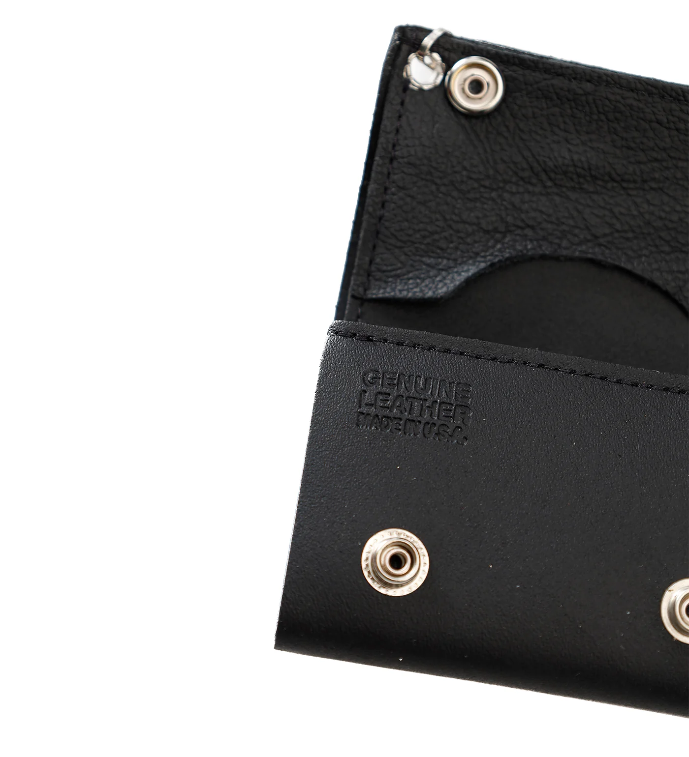Skull & Cross Bones Tri-fold Wallet W/Chain TC304-6, Black/White - Image 2
