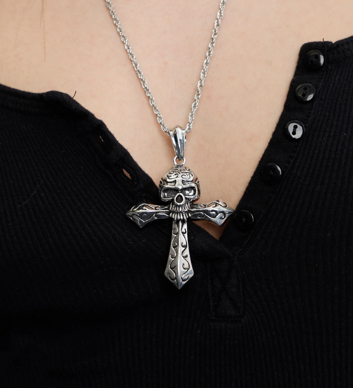 Skull Cross, Silver(2A) - Image 4