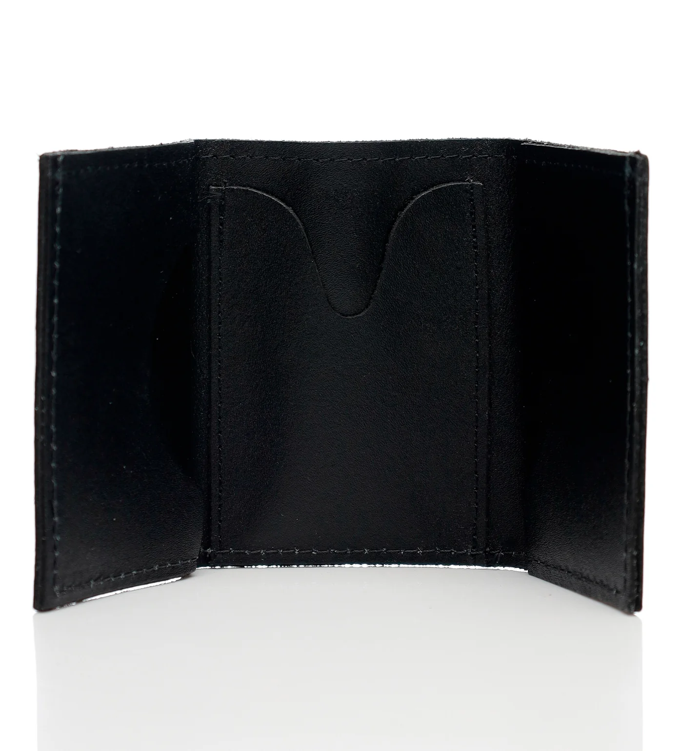 Skull/Motorcycle Chain Tri-fold Wallet TF301-54, Black - Image 2