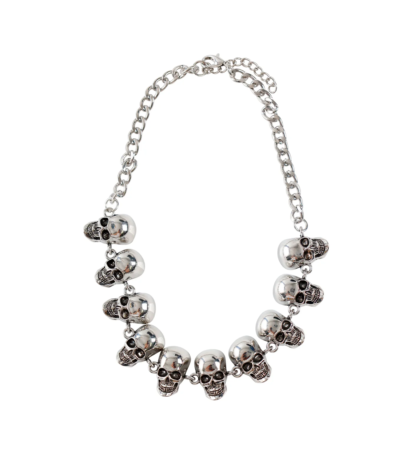 Skull Necklace/Choker, Silver(2E)