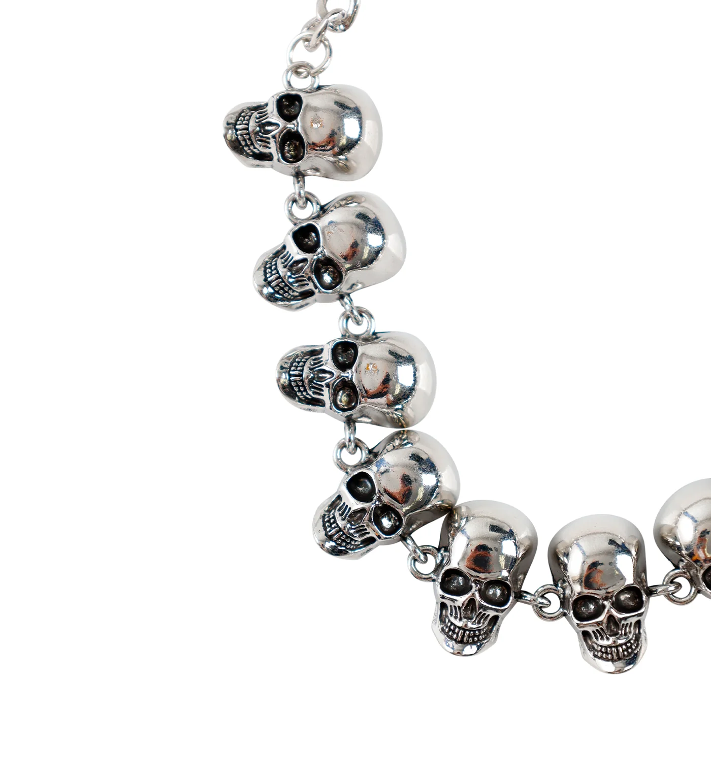 Skull Necklace/Choker, Silver(2E) - Image 2