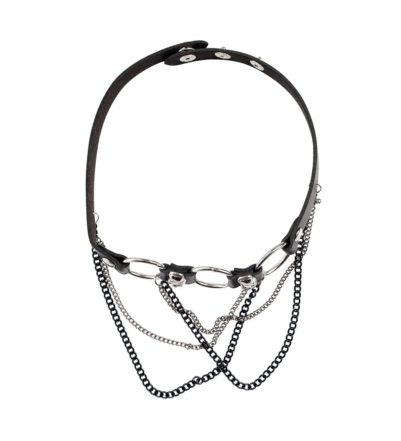 Skull W.Chain Choker, Black/Silver - Image 3