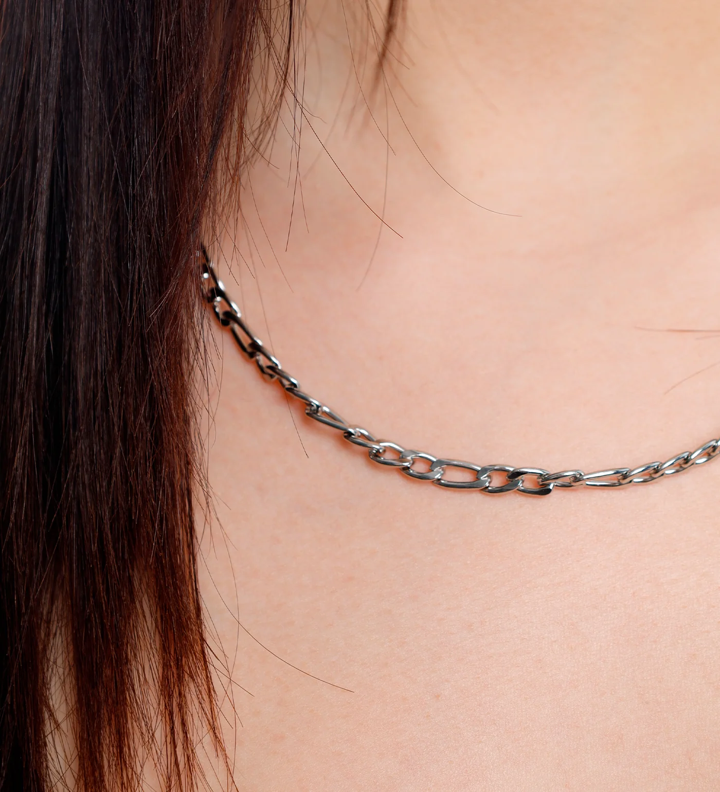 Small/Medium Stainless Squared Chain, Silver (1C) - Image 4