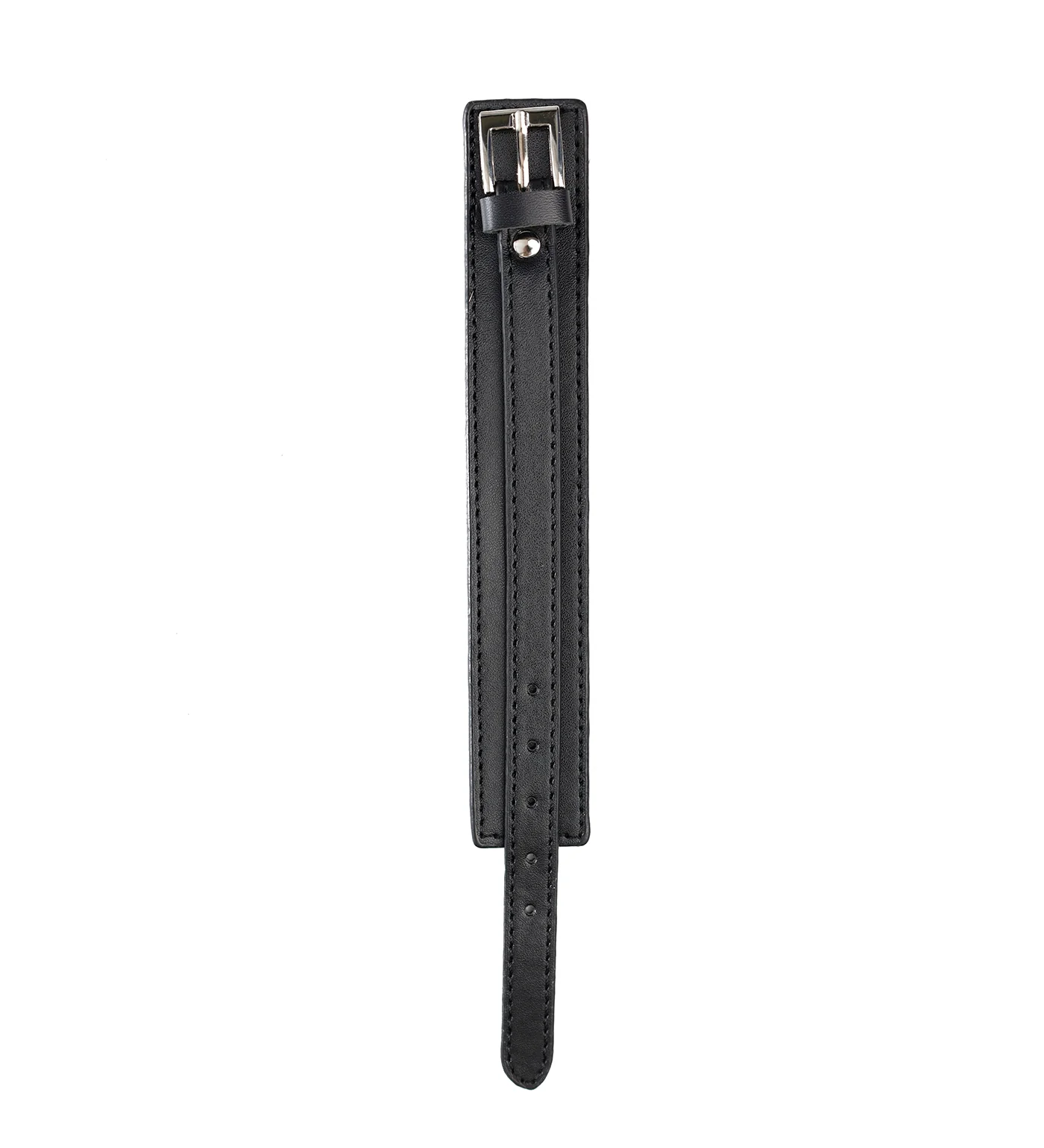 Small PU Leather Wristband, Black - Image 3