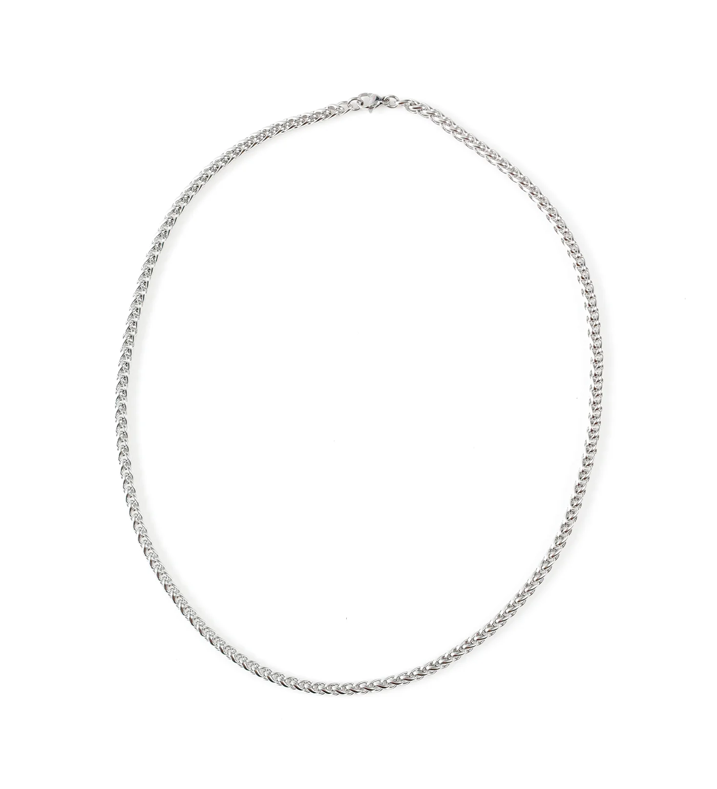 Small Stainless Squared Round Franco Wheat, Silver (1C)